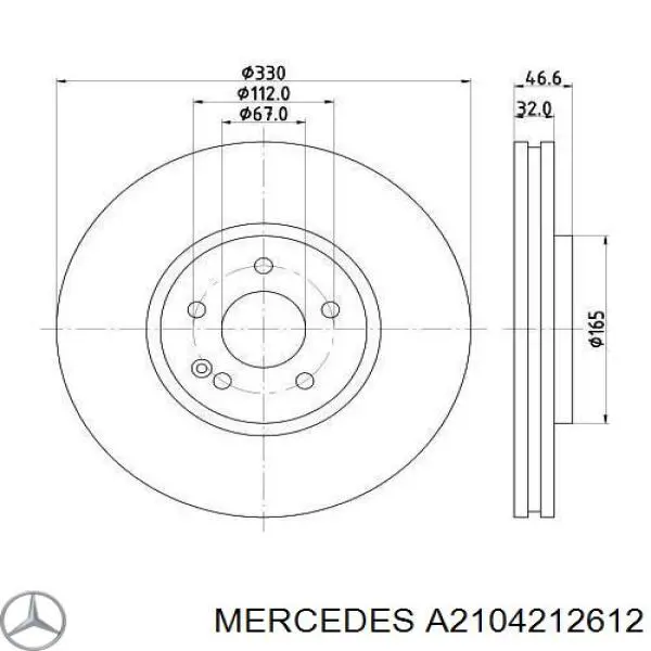 A2104212612 Mercedes диск гальмівний передній