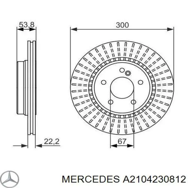 A2104230812 Mercedes диск гальмівний задній