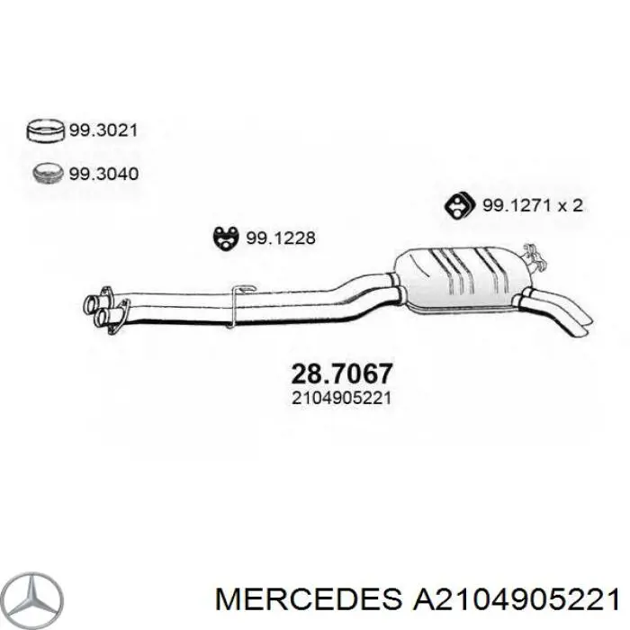 Вихлопна труба Mercedes A2104911800 ціна, від 63.34 USD