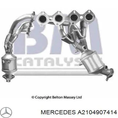 Конвертор-каталізатор (каталітичний нейтралізатор) Mercedes A2104907414 ціна, від 1560.08 USD