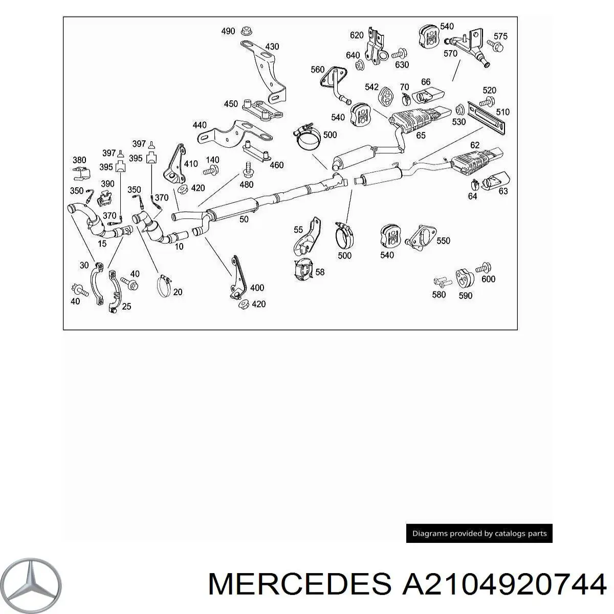 A2104920744 Mercedes подушка кріплення глушника