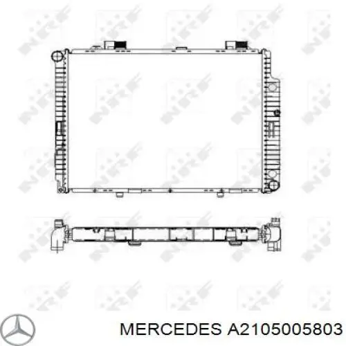 Купити A2105005803 Mercedes Радіатор двигуна