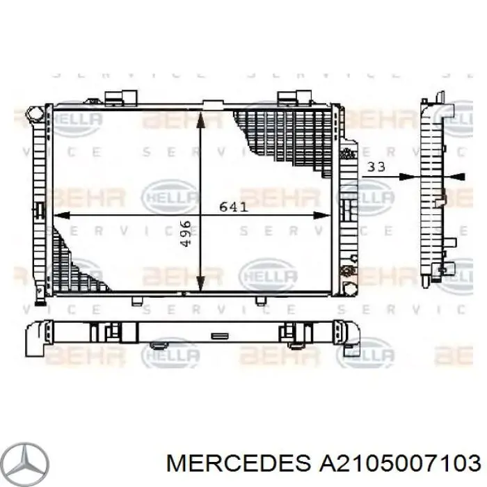 Купити A2105007103 Mercedes Радіатор двигуна