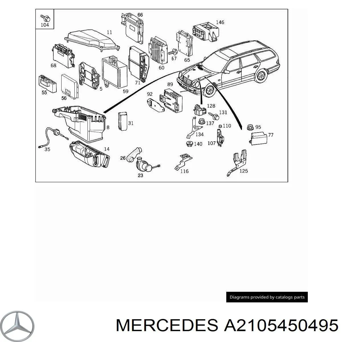 Вентилятор відсіку блока керування Mercedes A2105450495 ціна, від 6.33 USD