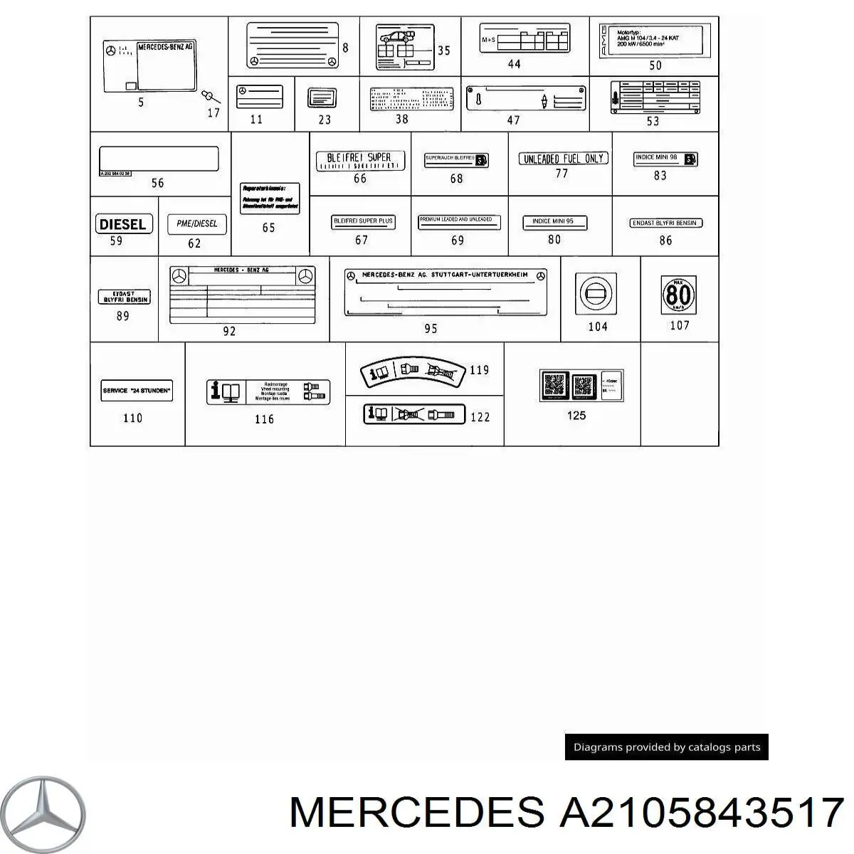  Mercedes A1245843746 ціна, від 27.93 USD