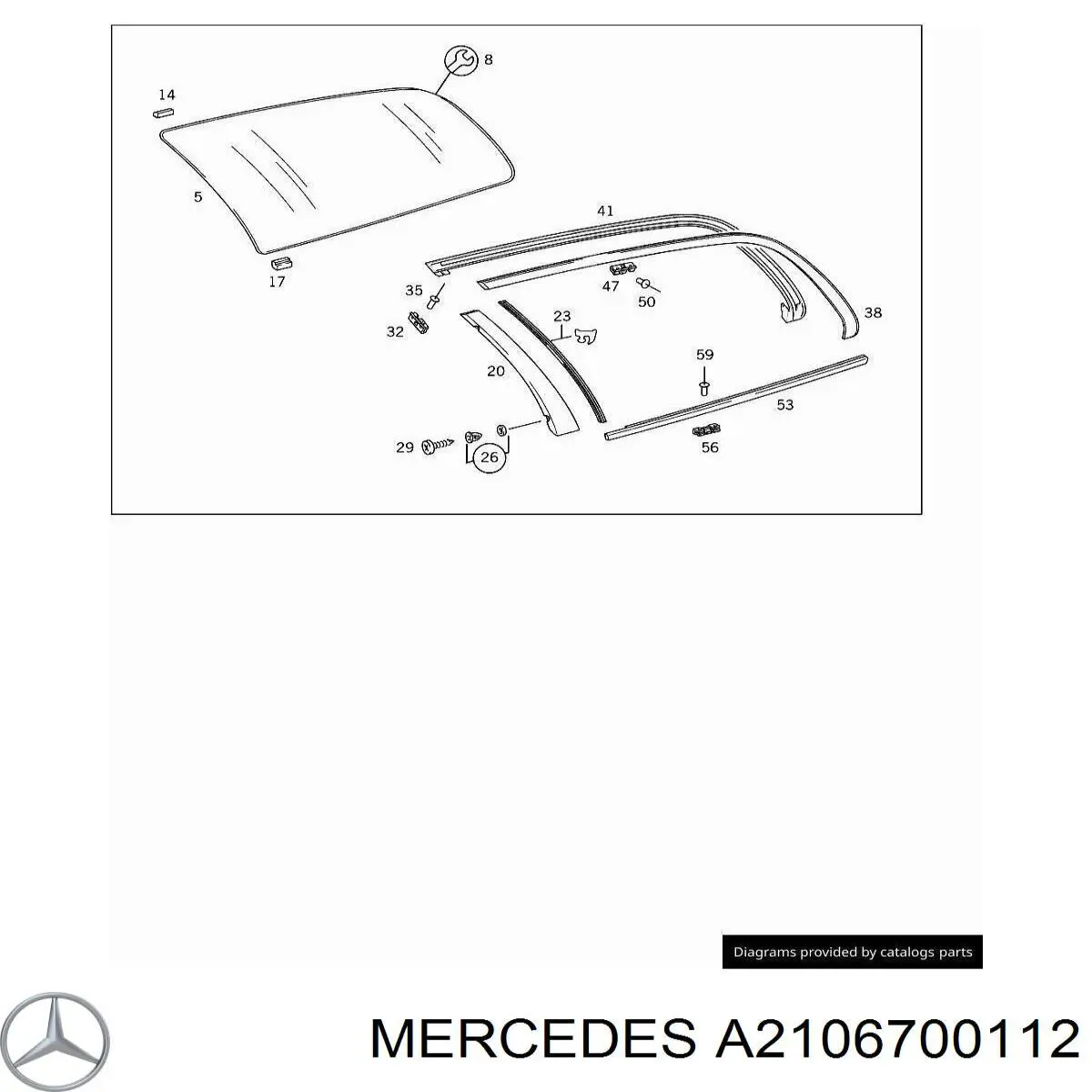Купити A2106700112 Mercedes Скло багажного відсіку, ліве