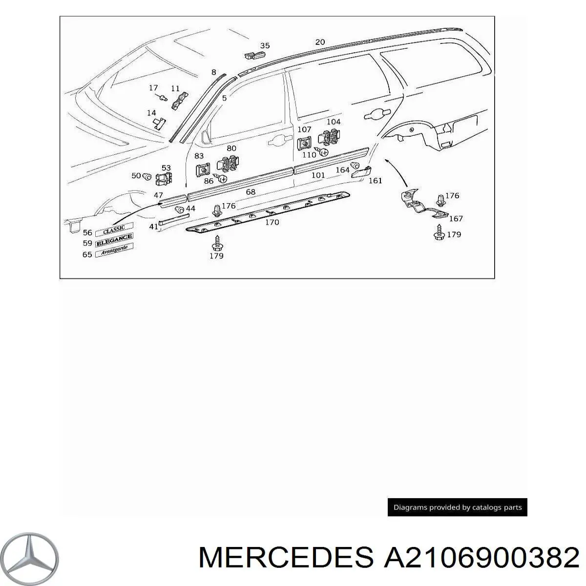 A2106900382 Mercedes Накладка передніх лівих дверей