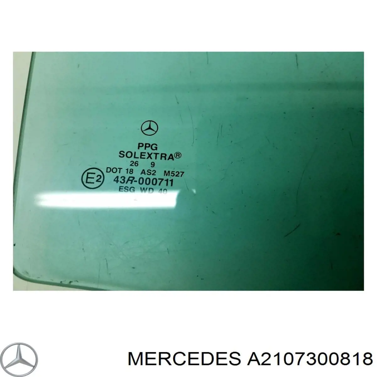 2107300818 Mercedes скло задньої двері правої