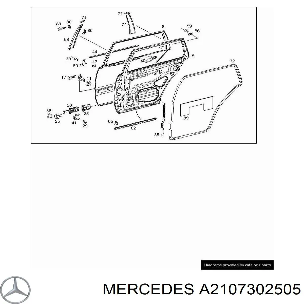 Двері задні Mercedes A2107302505 ціна, від 12.42 USD