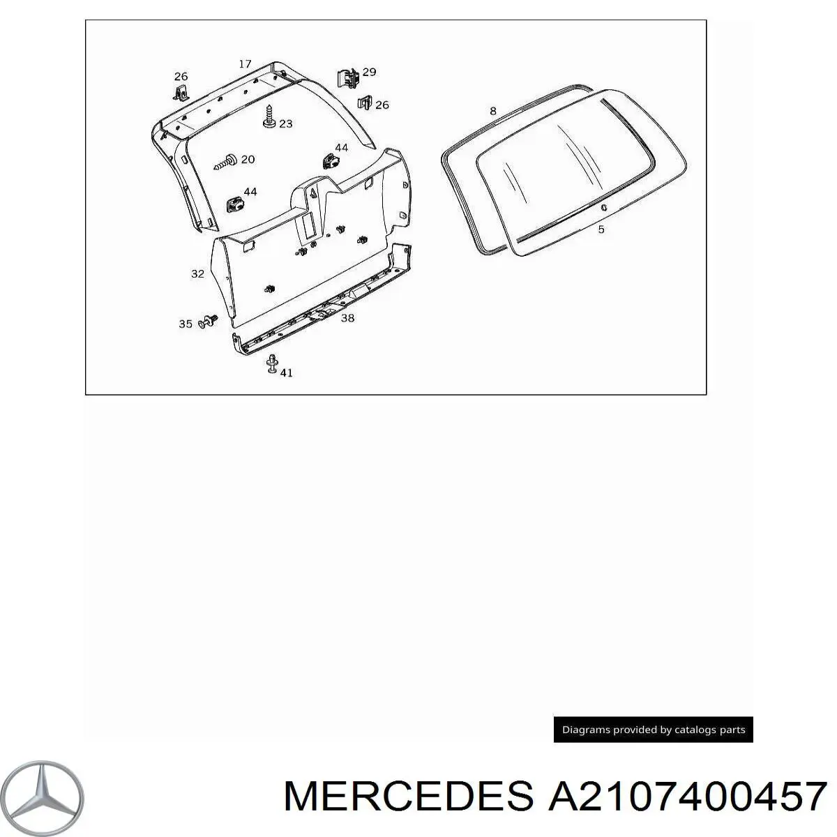 2107400457 Mercedes скло заднє, 3/5-й двері (ляди)