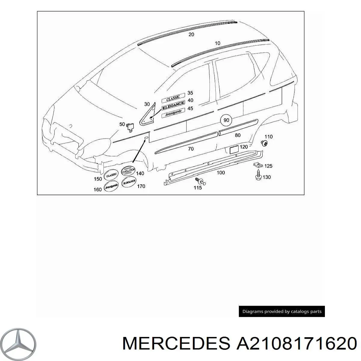  Mercedes A2108171620 ціна, від 12.89 USD