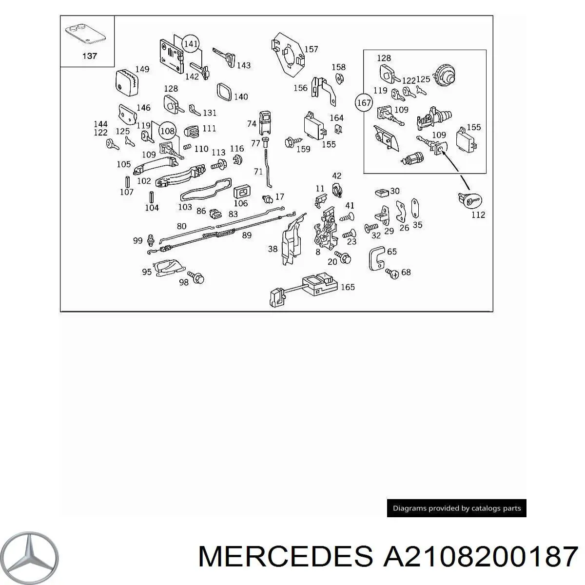 Задня ліва зовнішня фара Mercedes A2108200187 ціна, від 12.67 USD