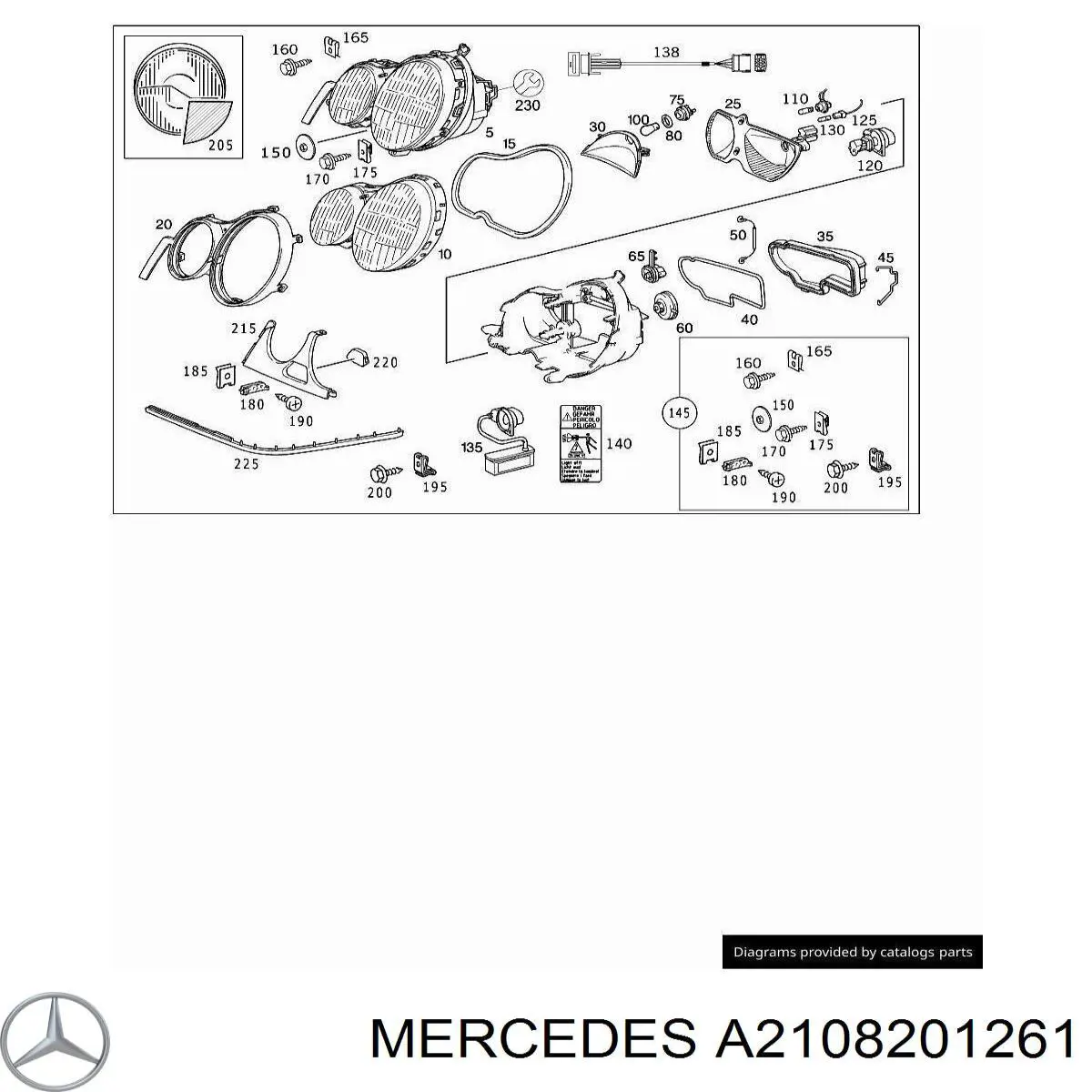 A2108201261 Mercedes Фара правая
