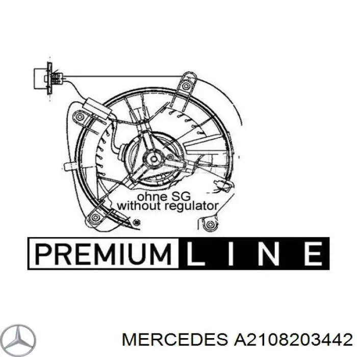 Двигун вентилятора пічки (обігрівача салону) Mercedes A2108203442 ціна, від 63.35 USD