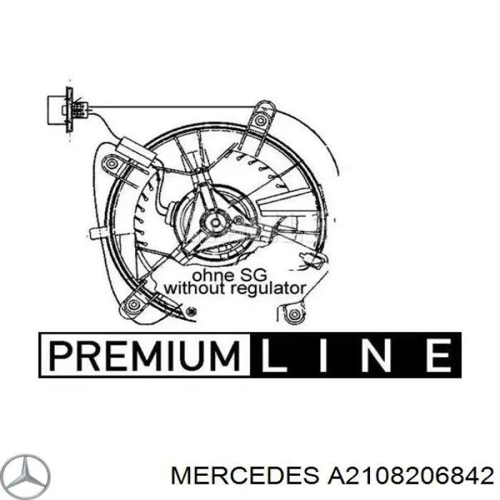 A2108206842 Mercedes двигун вентилятора пічки (обігрівача салону)
