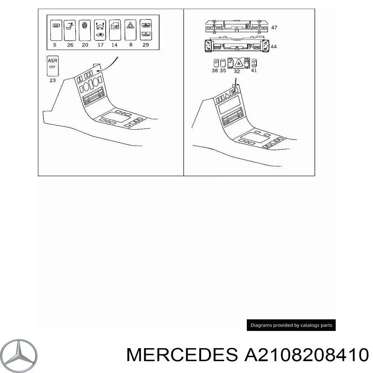 A2108208410 Mercedes кнопковий блок керування склопідіймачами центральної консолі