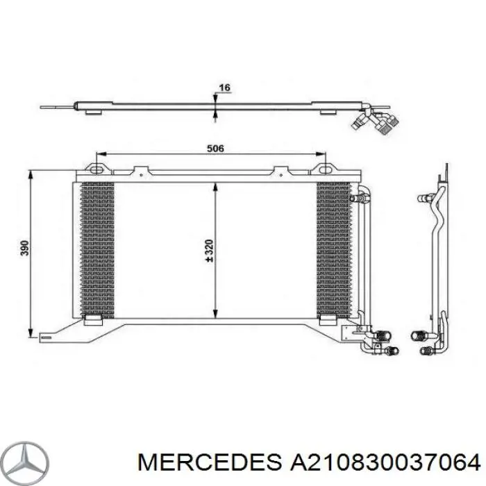 Конденсатор кондиціонера Mercedes A210830037064 ціна, від 70.16 USD