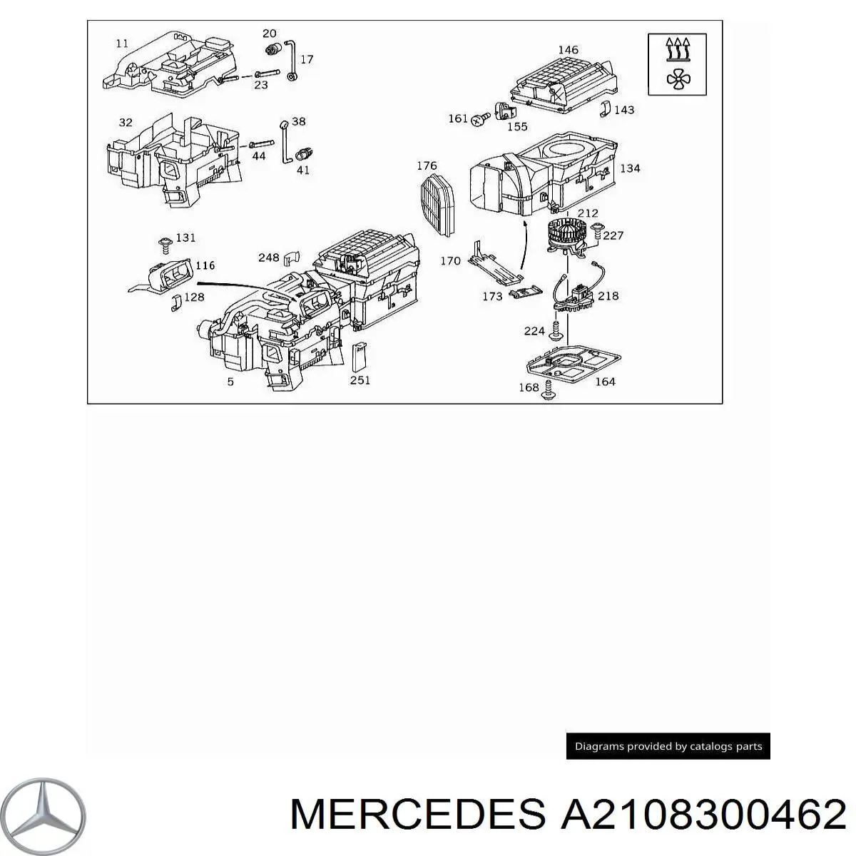 A2108300462 Mercedes корпус радіатора кондиціонера (салонний випарник)