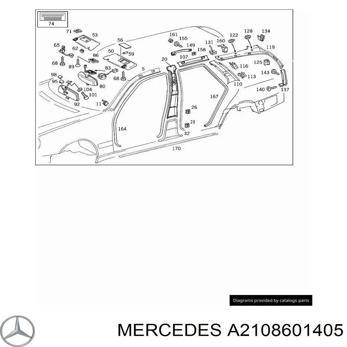 2108601405 Mercedes подушка безпеки, збоку, права, airbag