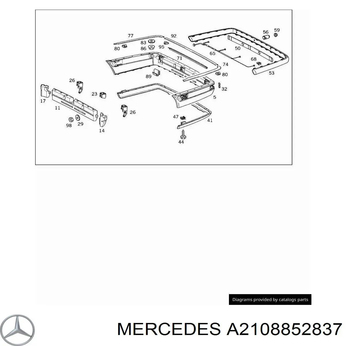 Абсорбер (наповнювач) бампера заднього Mercedes A2108852837 ціна, від 10.14 USD