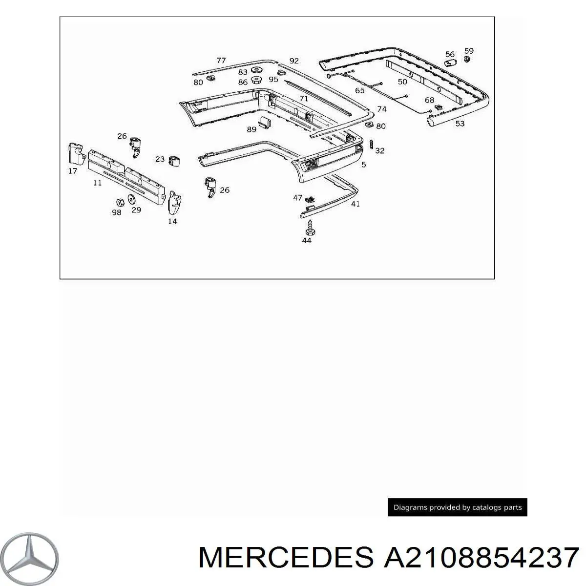 Наповнювач бампера заднього Mercedes A2108854237 ціна, від 6.33 USD