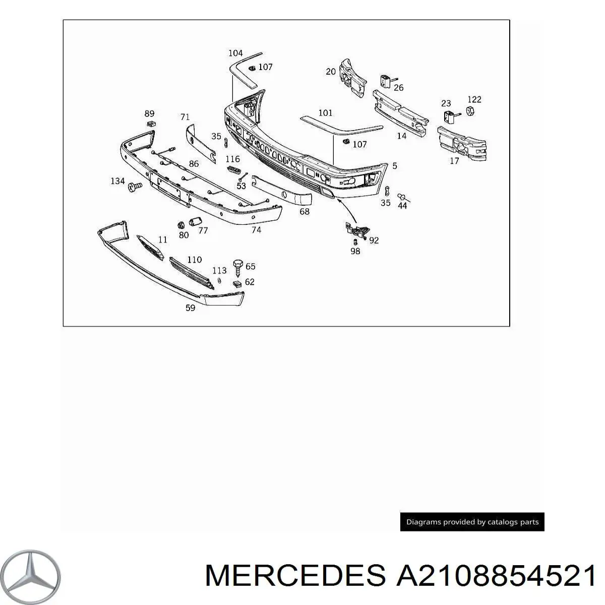 A2108854521 Mercedes Кронштейн бампера переднього, зовнішній лівий