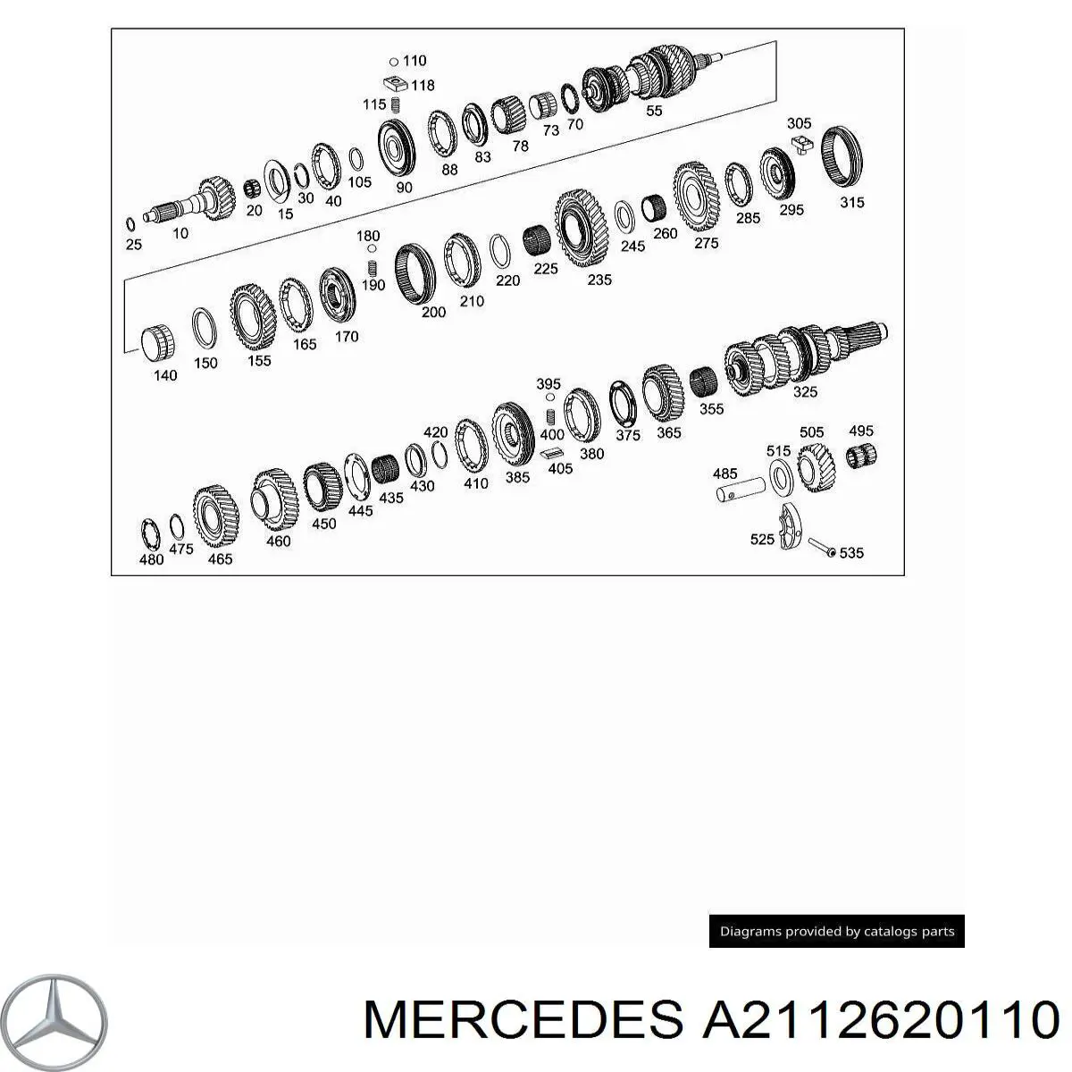 Шестерня паразитна задньої передачі Mercedes A2112620110 ціна, від 101.35 USD