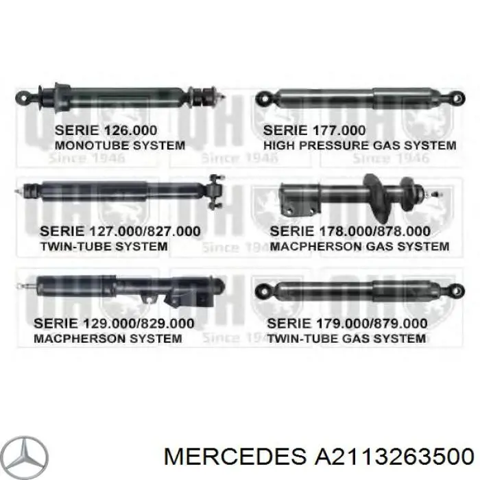 Амортизатор задній Mercedes A2113263500 ціна, від 79.80 USD