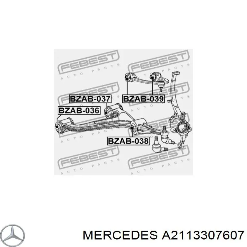 A2113307607 Mercedes важіль передньої підвіски нижній, правий
