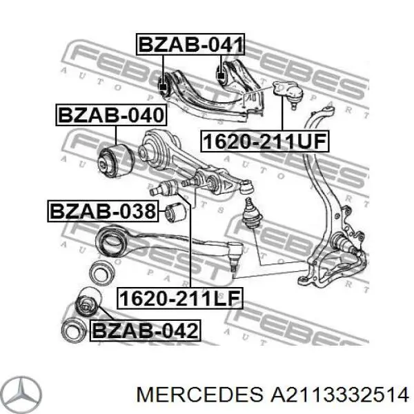 Сайлентблок переднього нижнього важеля A2113332514 Mercedes