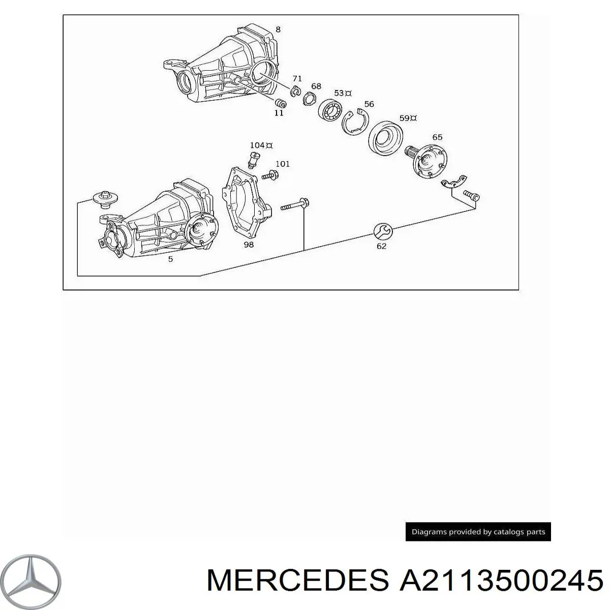 Купити A2113500245 Mercedes Фланець хвостовика заднього редуктора