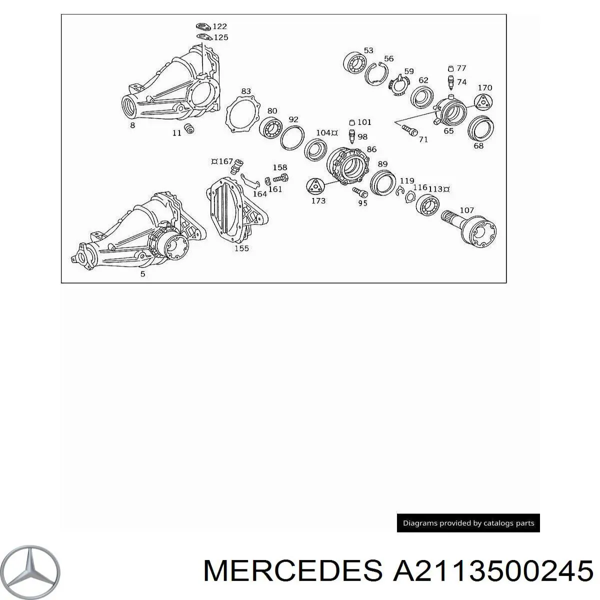 A2113500245 Mercedes Фланець хвостовика заднього редуктора