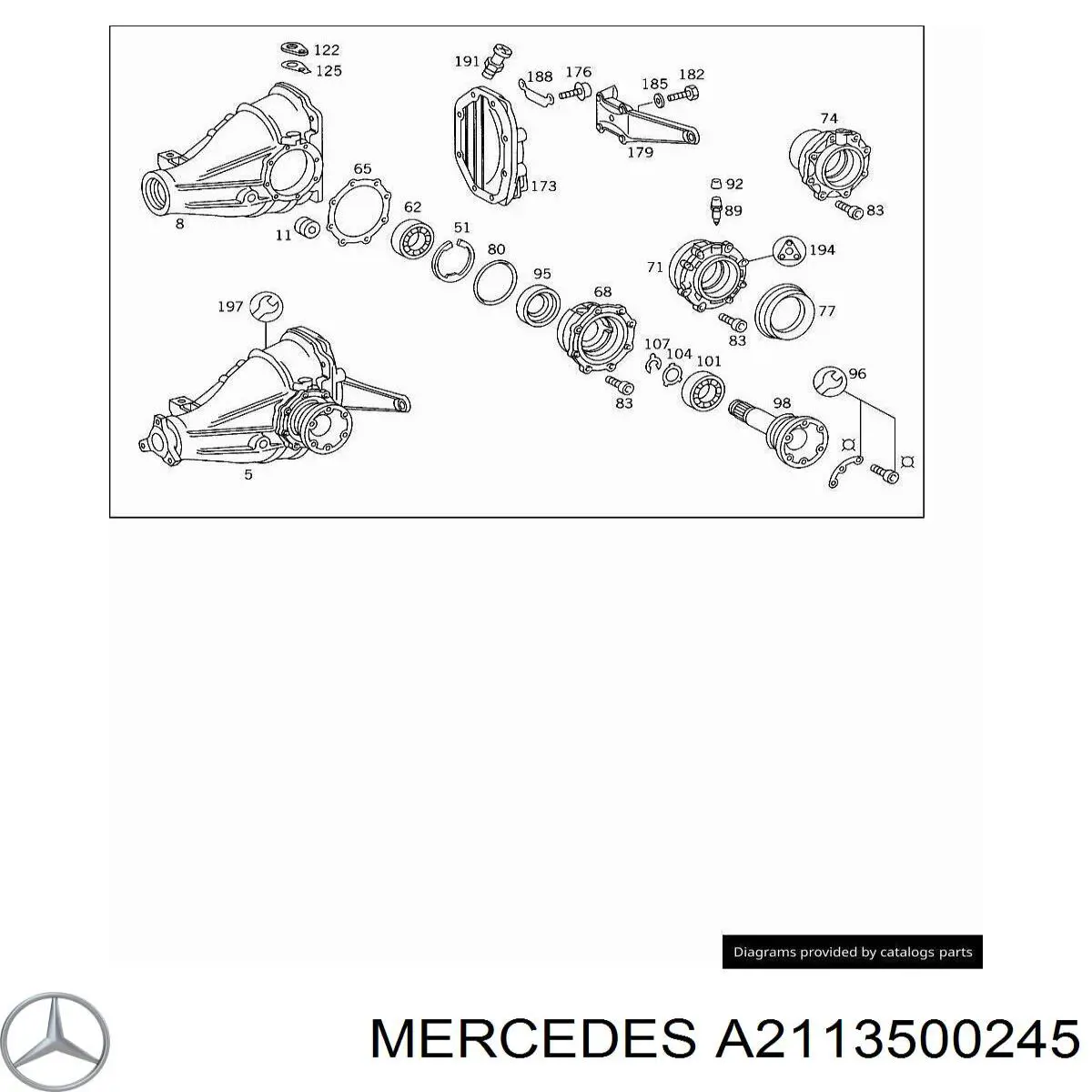 Фланець хвостовика заднього редуктора Mercedes A2113500245 ціна, від 44.34 USD
