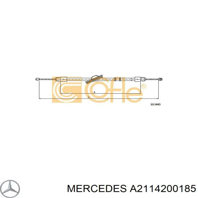 A2114200185 Mercedes трос ручного гальма передній