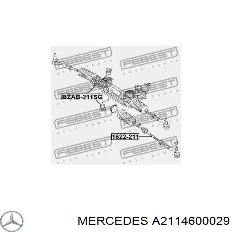 Купити A2114600029 Mercedes Сайлентблок кріплення рульової рейки
