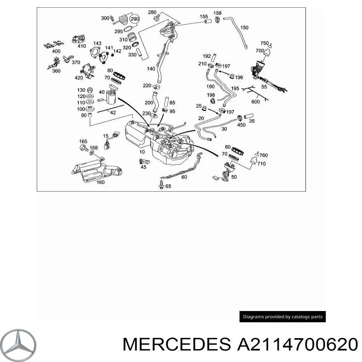 A2114700620 Mercedes Шланг заливної горловини, паливного бака