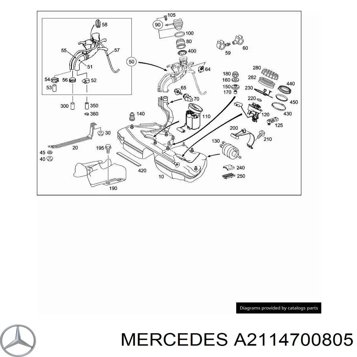 Пробка бензобаку A2114700805 Mercedes