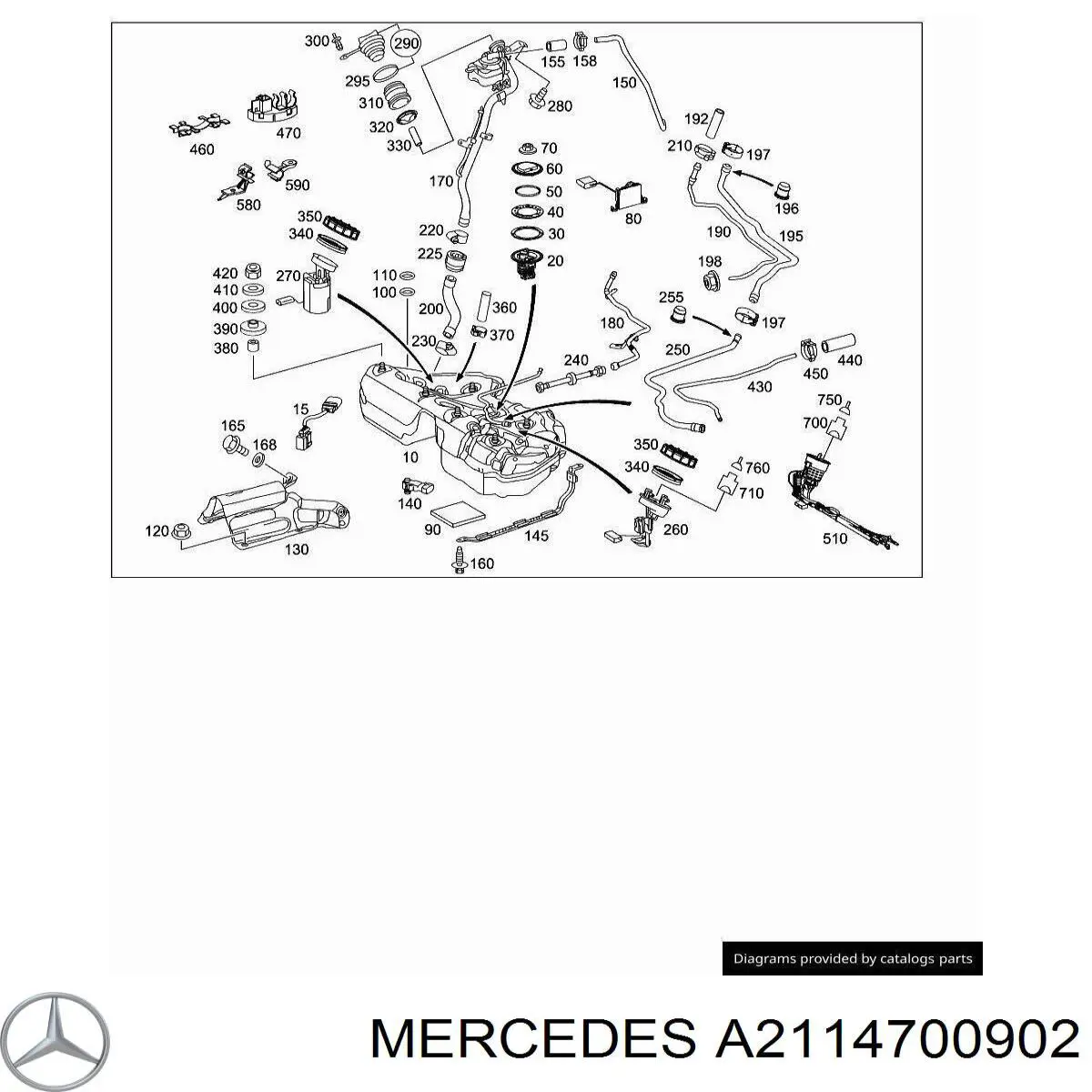 Бак паливний на Mercedes E-Class (W211)