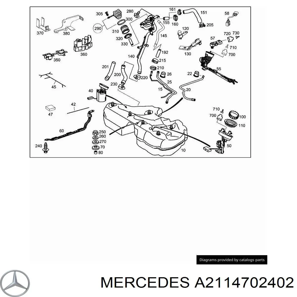  Бак паливний Mercedes E 