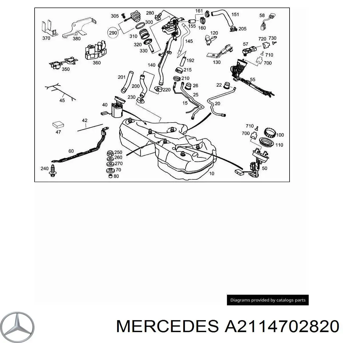 A2114702820 Mercedes Шланг заливної горловини, паливного бака