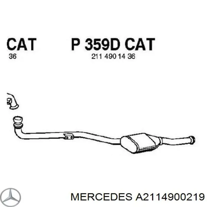 Конвертор-каталізатор (каталітичний нейтралізатор) Mercedes A2114900219 ціна, від 228.61 USD