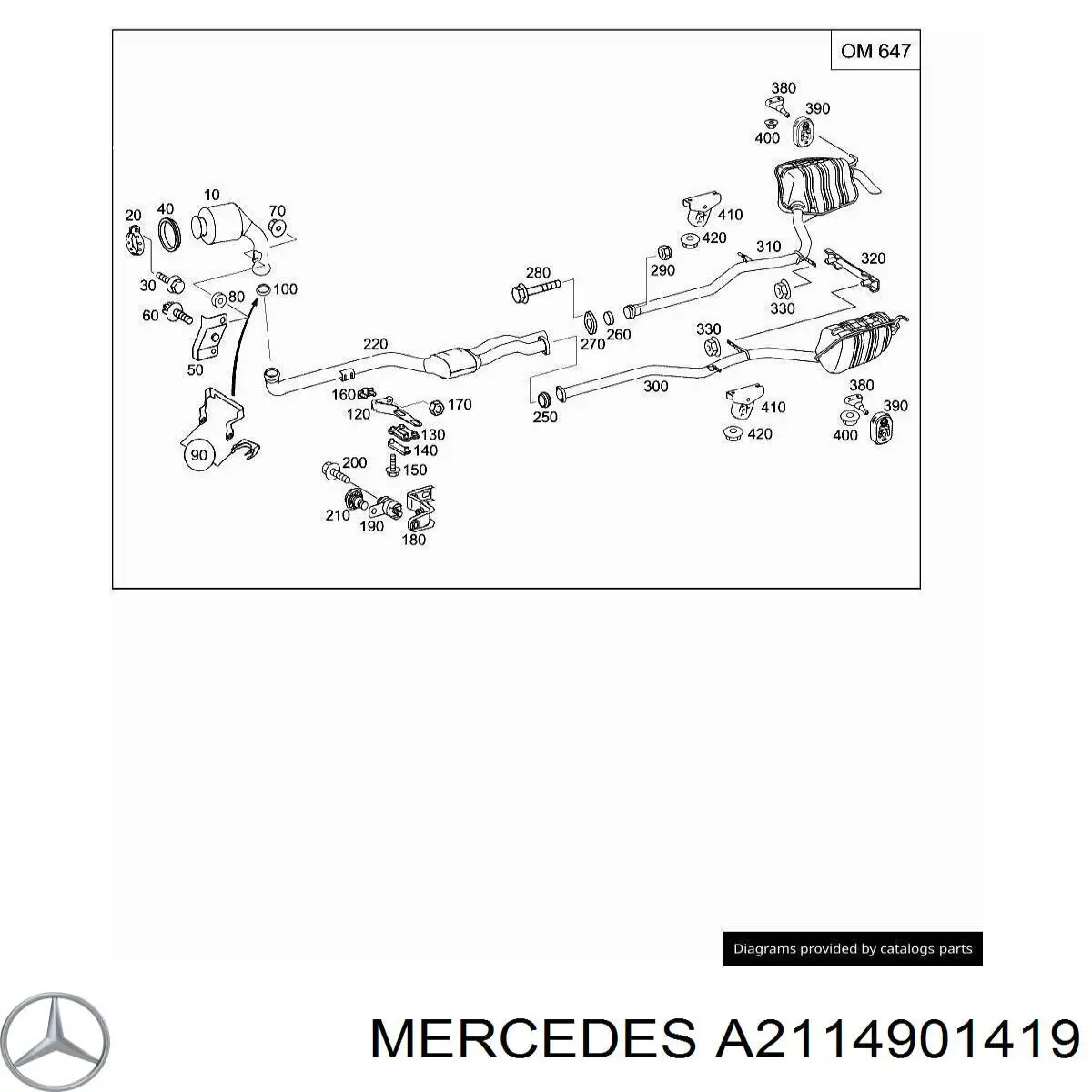 A2114901419 Mercedes Каталітичний нейтралізатор відпрацьованих газів
