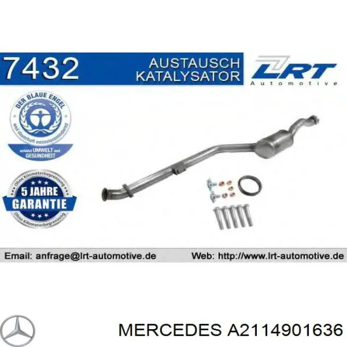 Купити A2114901636 Mercedes Перетворювач відпрацьованих газів