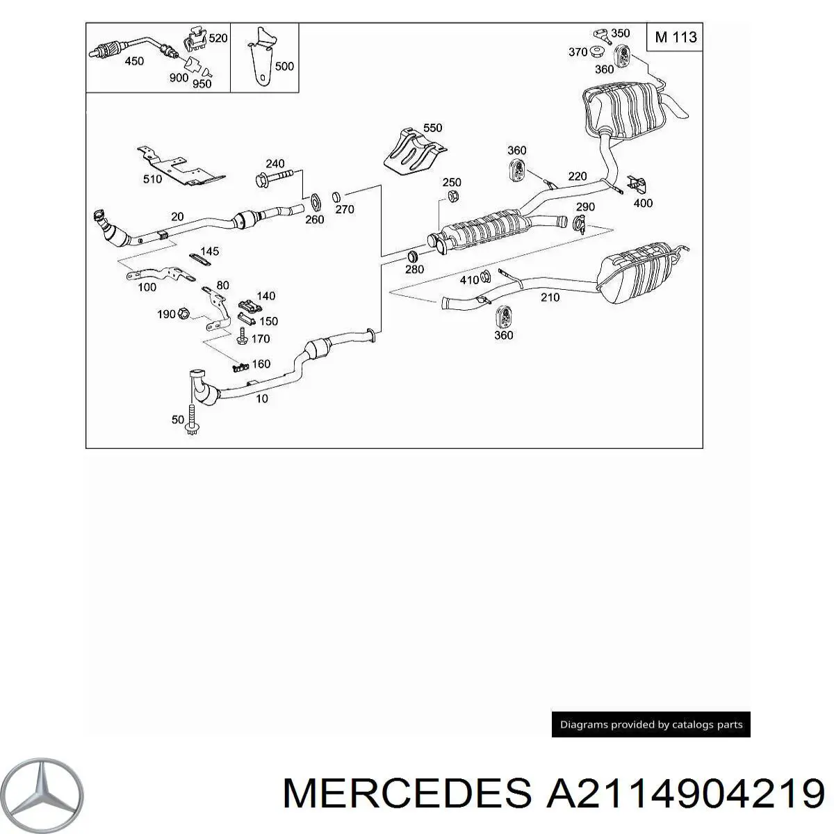 A2114904219 Mercedes Конвертор-каталізатор, лівий