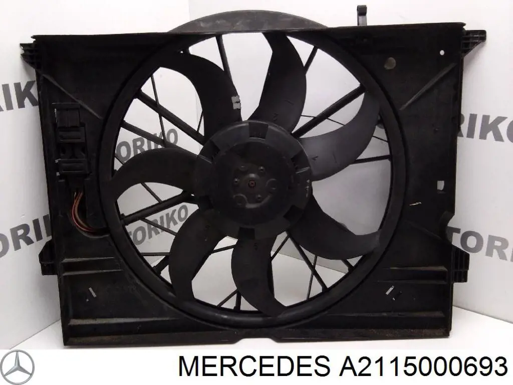 A2115000693 Mercedes електровентилятор охолодження в зборі (двигун + крильчатка, правий)