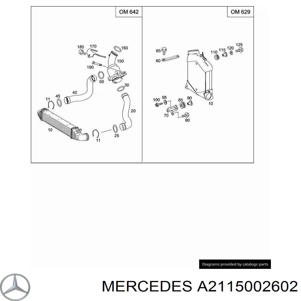 A2115002602 Mercedes радіатор интеркуллера
