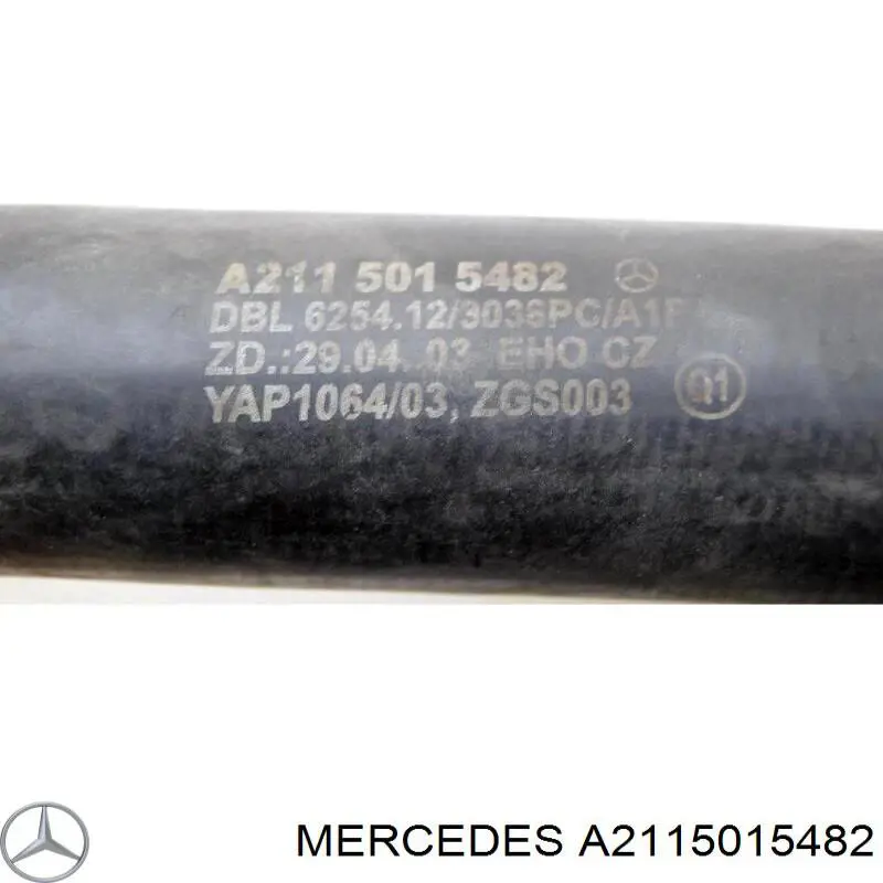Шланг/патрубок радіатора охолодження, нижній A2115015482 Mercedes