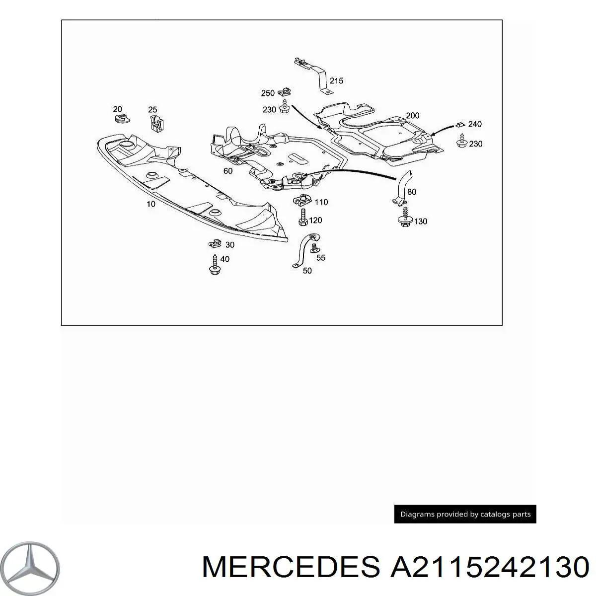 A2115242130 Mercedes Захист піддона двигуна