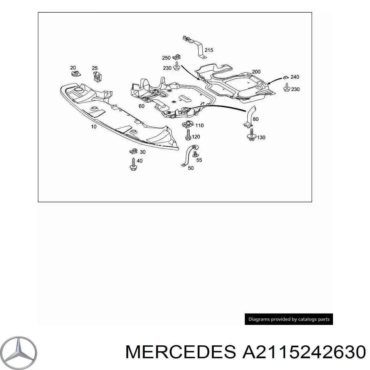 Захист моторного відсіку Mercedes A2115242630 ціна, від 108.84 USD