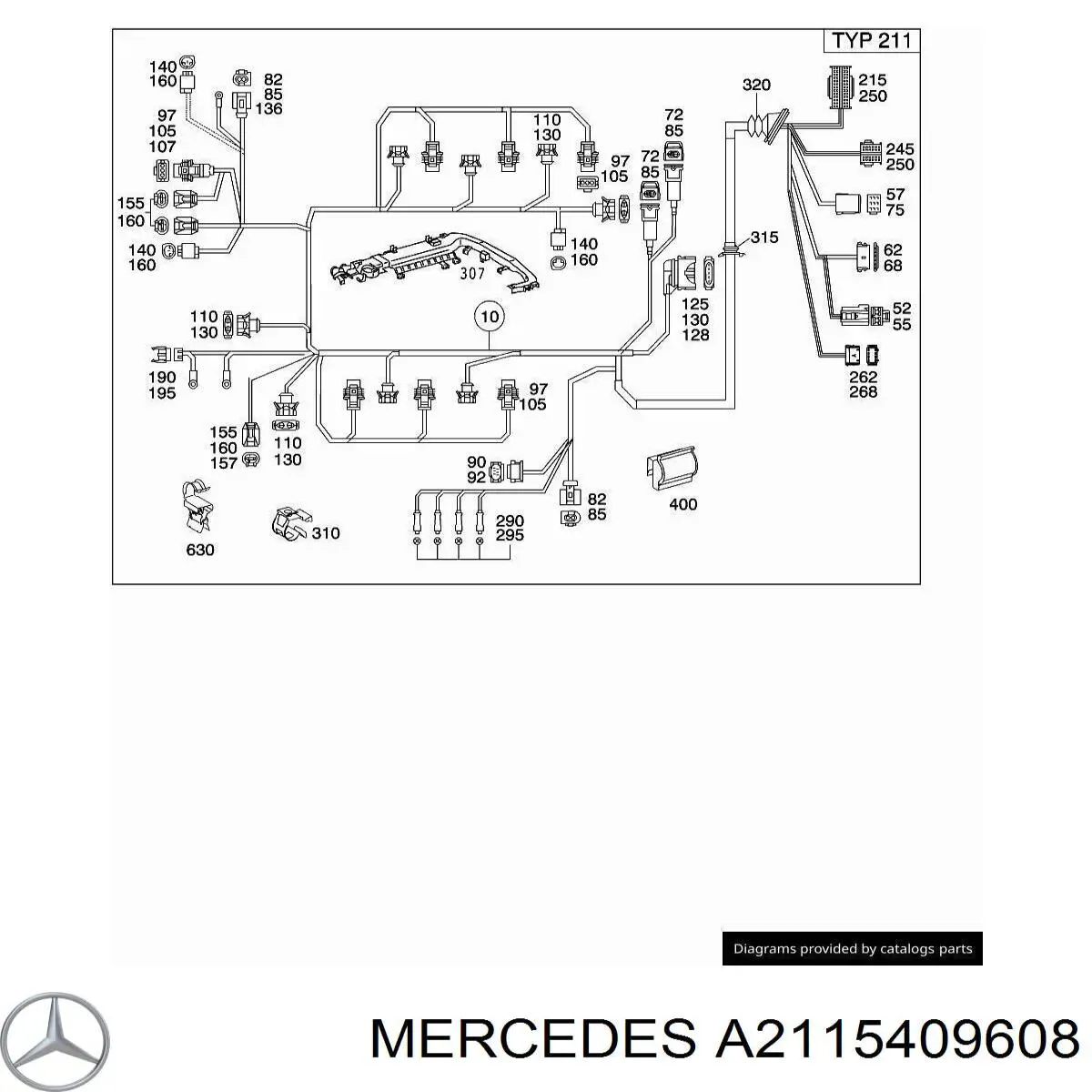 Купити A2115409608 Mercedes Джгут проводів моторного відсіку